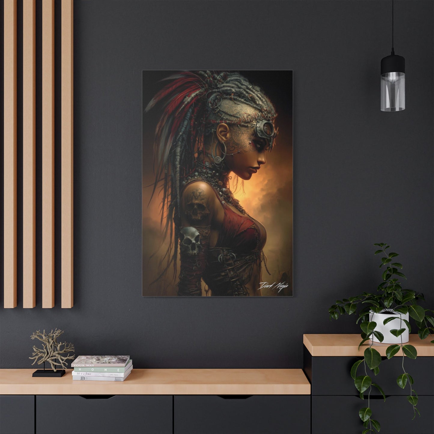 Technotribal DNA Satin Canvas Art Print