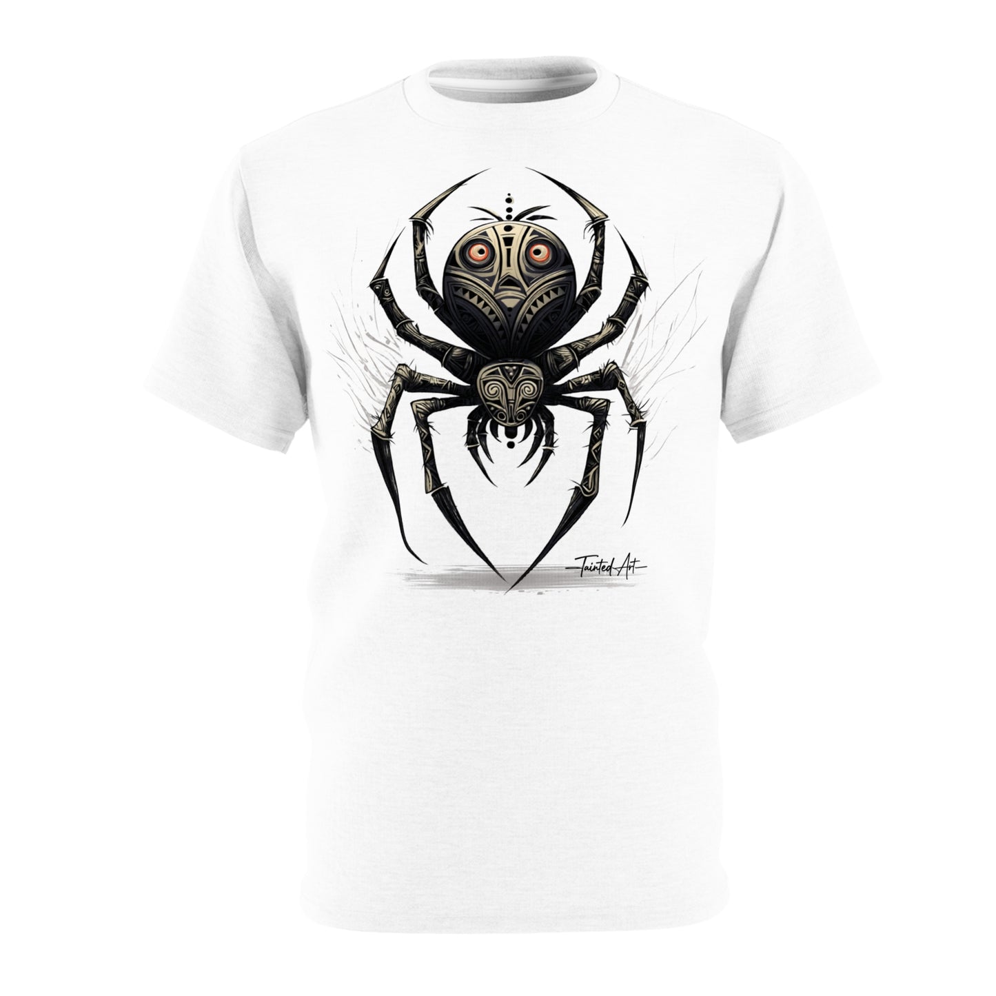 Dark Notes Tribal Spider Graphic Tee — Dark Tribal Wing Design