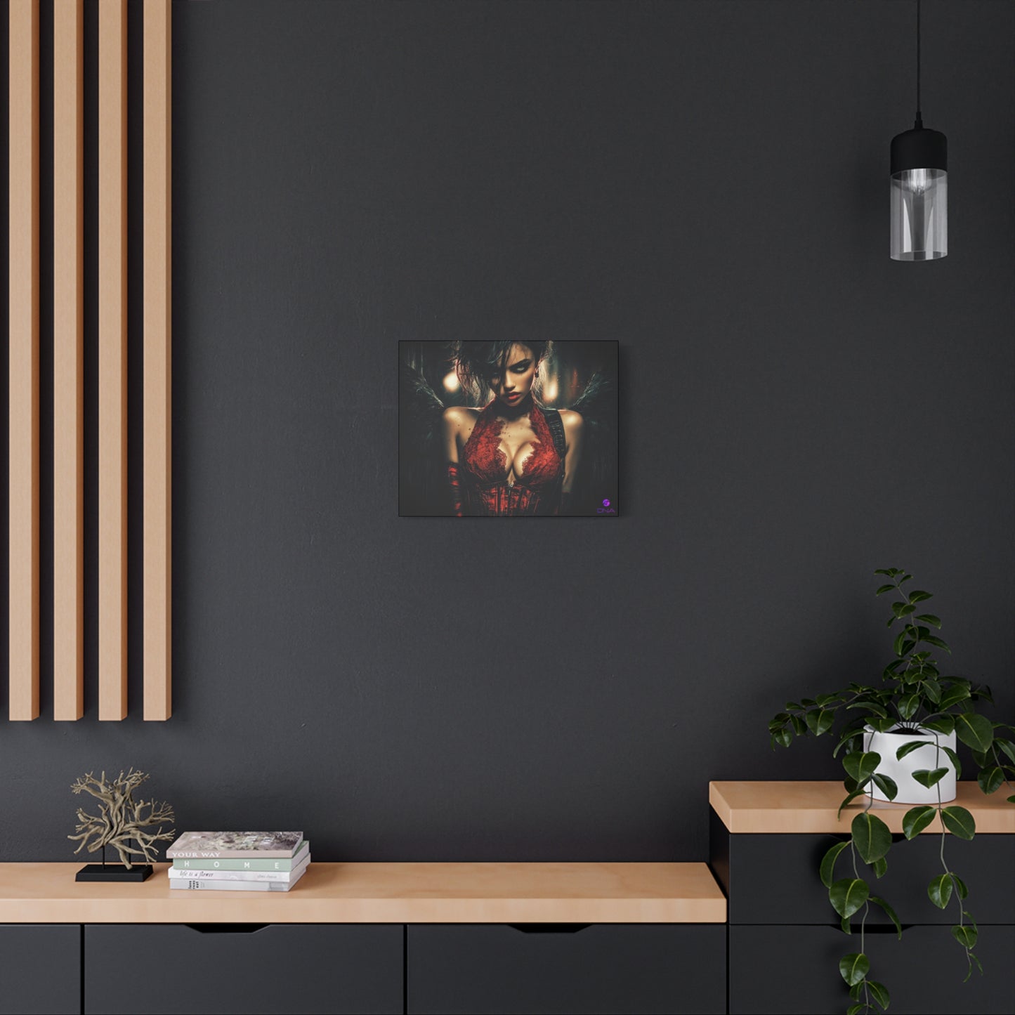 Dark Notes Gothic Angel Artwork Canvas Print