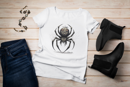 Dark Notes Tribal Spider Graphic Tee — Dark Tribal Wing Design