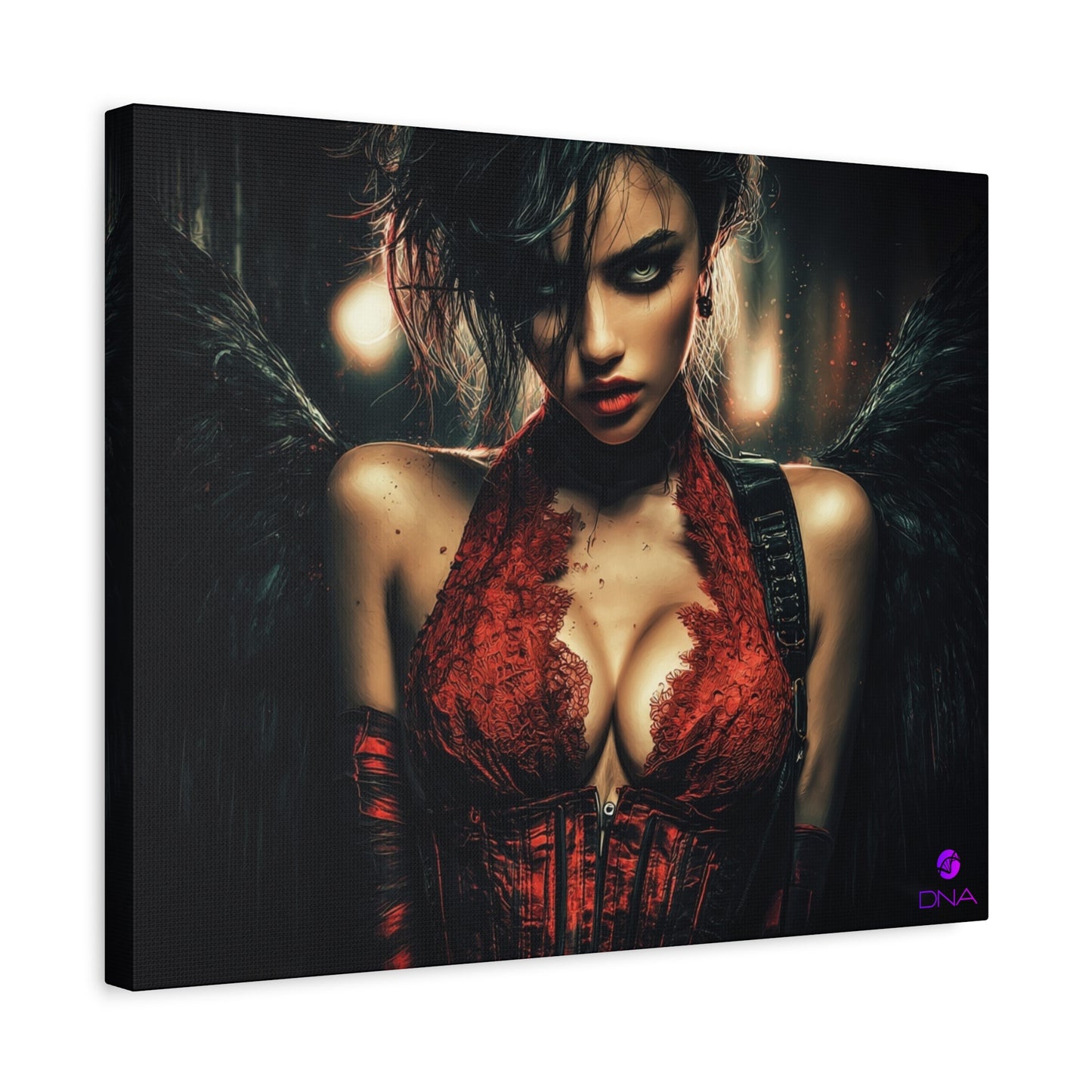 Dark Notes Gothic Angel Artwork Canvas Print