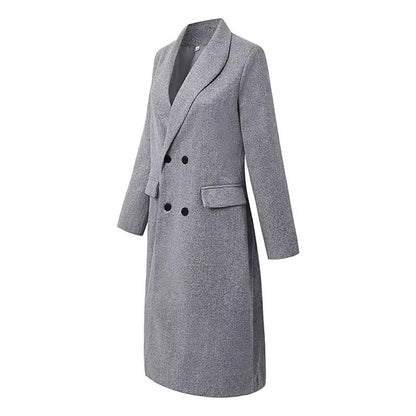 Solid Color Wool Mid-length Women's Coat