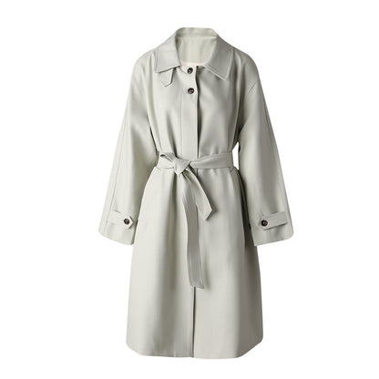 British Style Simple Graceful High-grade Lace-up Trench Coat