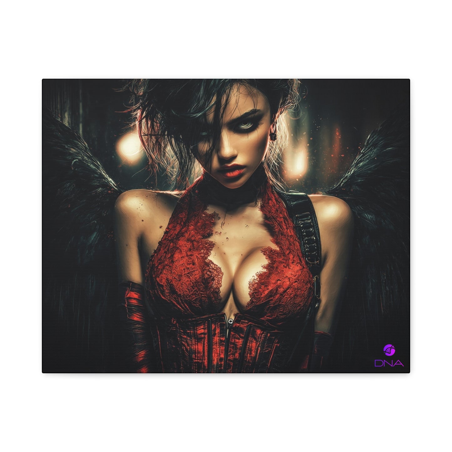Dark Notes Gothic Angel Artwork Canvas Print
