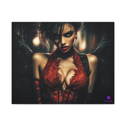 Dark Notes Gothic Angel Artwork Canvas Print