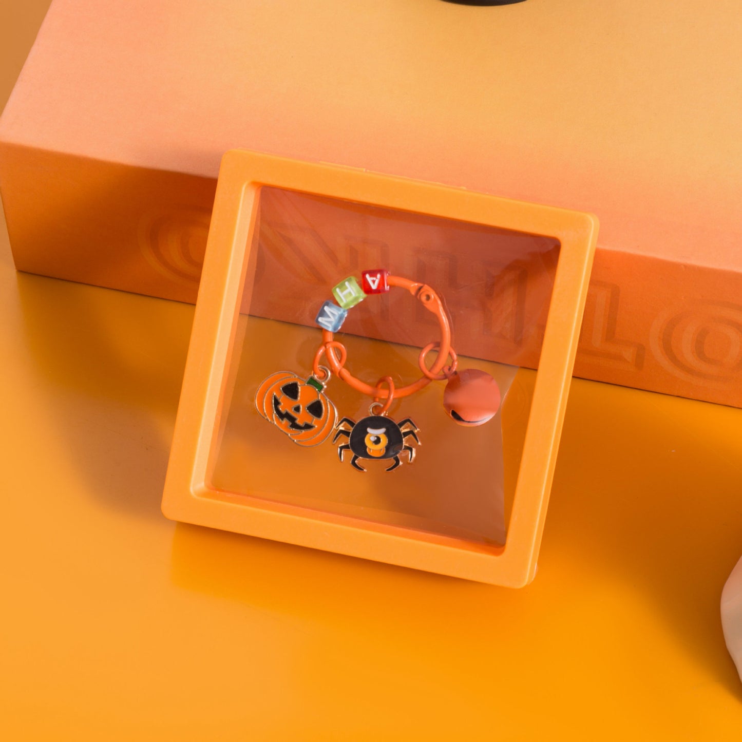 Ghost Kid Pumpkin Witch Hat Keychain Alloy