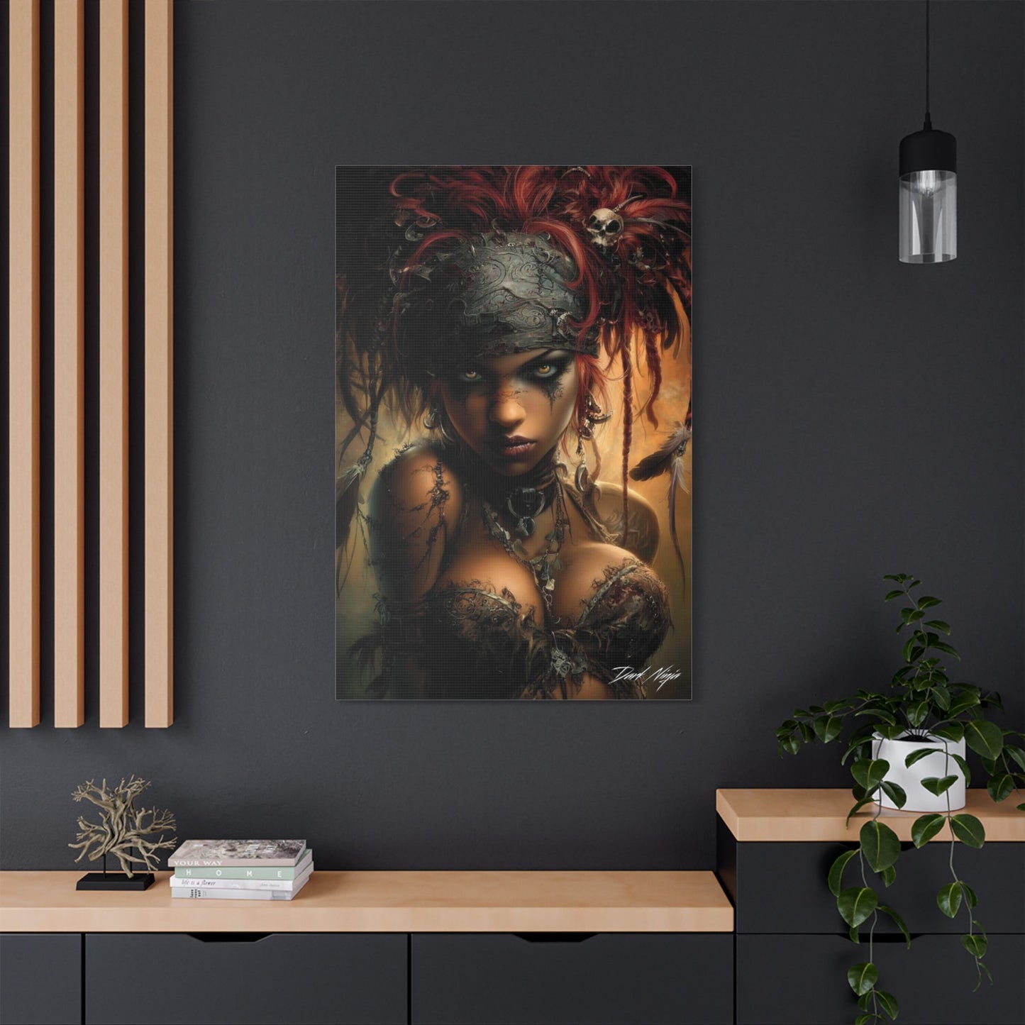 Technotribal DNA Satin Canvas Art Print