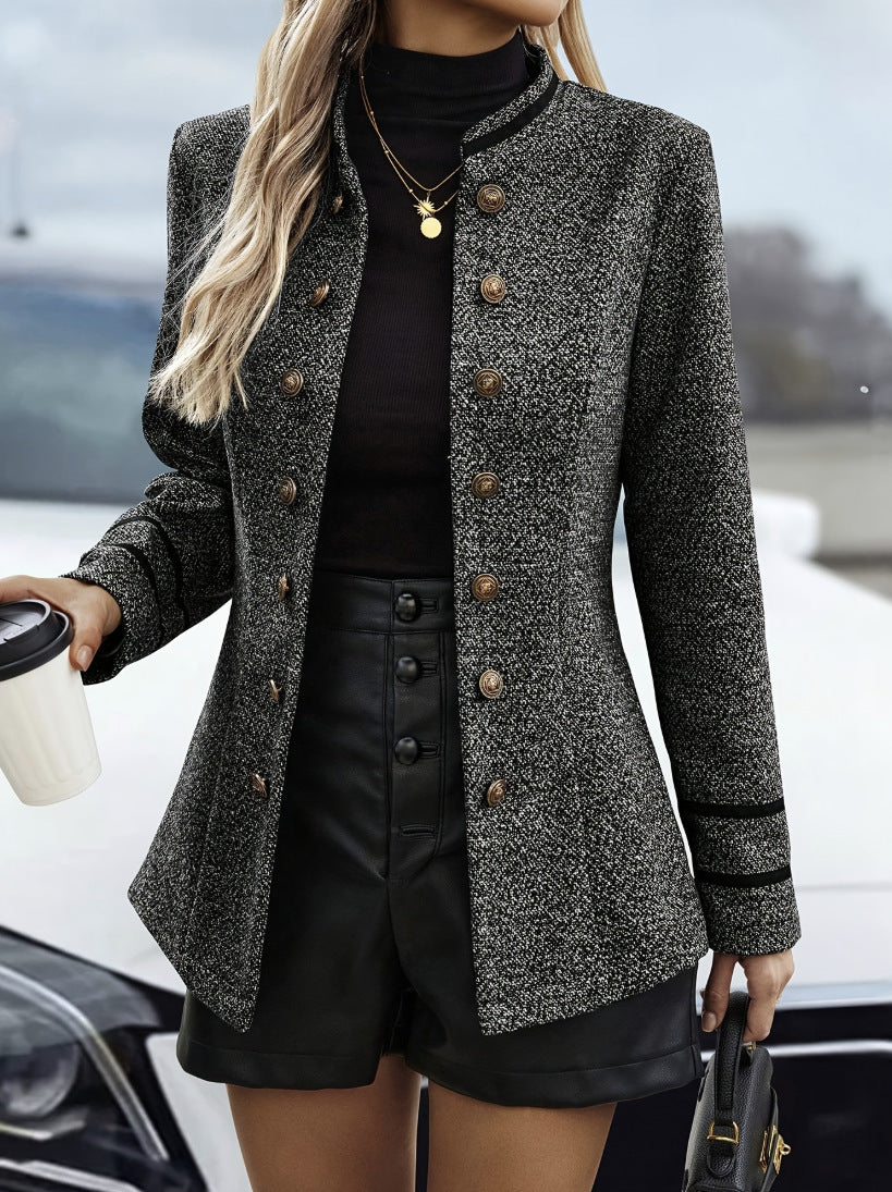 Women's Fashionable Double-breasted Mid-length Coat
