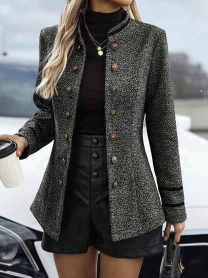 Women's Fashionable Double-breasted Mid-length Coat