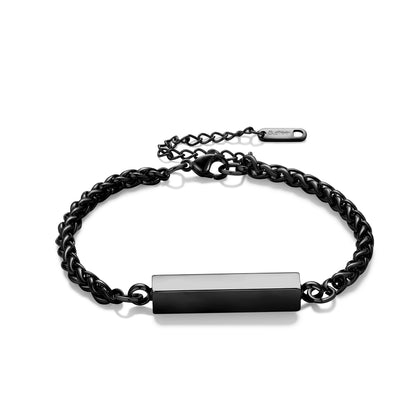 Stainless Steel Rectangular Column Bracelet Unisex