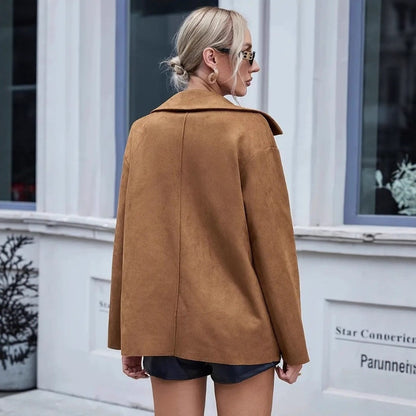 All-match Leather Cardigan Slim-fit Jacket Women